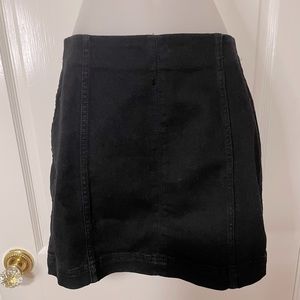 Black denim skirt
